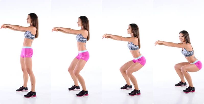 Squats to lose weight and strengthen the leg and gluteus muscles